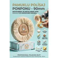 Ponpon Polisaj Fırçası | 90mm Pamuk Ponpon | Ahşap Göbekli Ayna Parlaklığı 723184