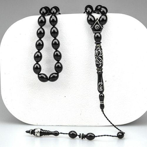 Oltu Taşı  Özel Seri Hat İşçilikli İmame Tespih