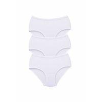 3 Adet Tutku Kadın Yüksek Bel Bato Kalın Lastik Külot Beyaz
