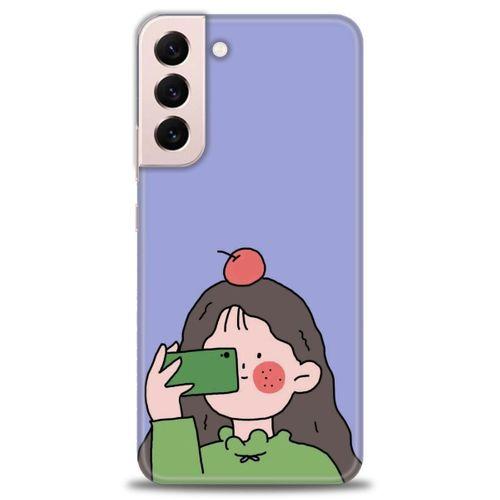 Samsung Galaxy S22 Plus Kılıf HD Baskılı Kılıf - Yeşil Kız + Tam Ekran Koruyucu