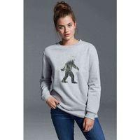Silhouette Sasquatch Baskılı Gri Kadın Sweatshirt