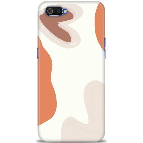 Realme C2 Kılıf HD Baskılı Kılıf - Kahve Kalp + Tam Ekran Koruyucu