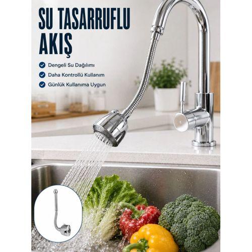 Ayarlanabilir Musluk Başlığı Esnek Spiral Hortumlu Lavabo Uzatma Atı