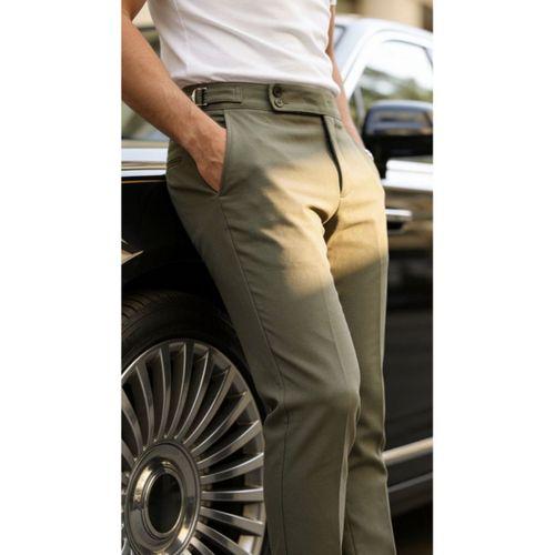 Erkek Toka Detaylı Oldmoney Kumaş Pantolon