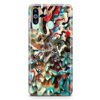 Samsung Galaxy A60 Kılıf Mermer Cam Göbeği Arka Kapak Koruma Desenli Full Koruyucu