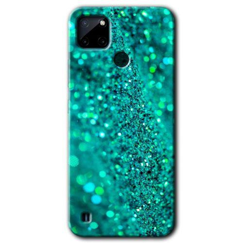 Realme C21 Kılıf HD Desen Baskılı Arka Kapak + Temperli Cam - Diamonds