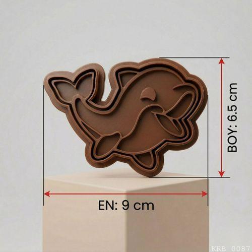 Sevimli Yunus Hamur Şekillendirici Kurabiye Kalıbı Oyun Hamuru Kalıbı 9 cm