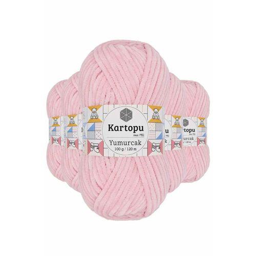 5 Adet Yumurcak Kadife El Örgü İpi Bebe Pembe K768