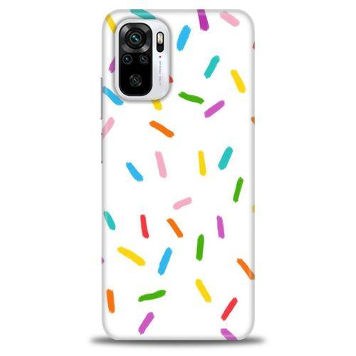 Xiaomi Redmi Note 10S Kılıf HD Baskılı Kılıf - Renkli Konfeti + Tam Ekran Koruyucu