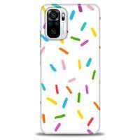 Xiaomi Redmi Note 10S Kılıf HD Baskılı Kılıf - Renkli Konfeti + Tam Ekran Koruyucu