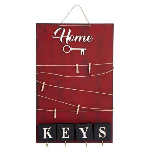 Dekoratif Home Keys Ahşap Resimlik Ve Notluk kırmızı