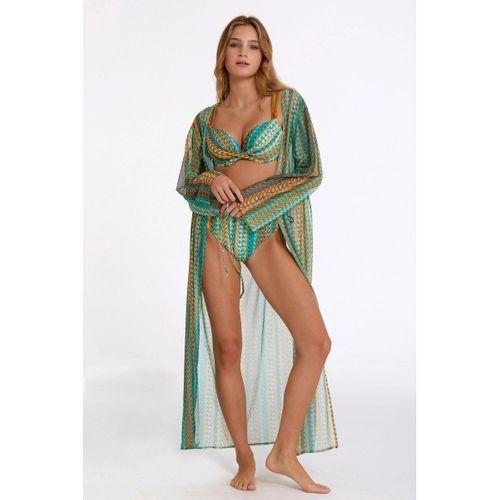Argento 2106-3018 Kadın Önü Açık Uzun Kaftan