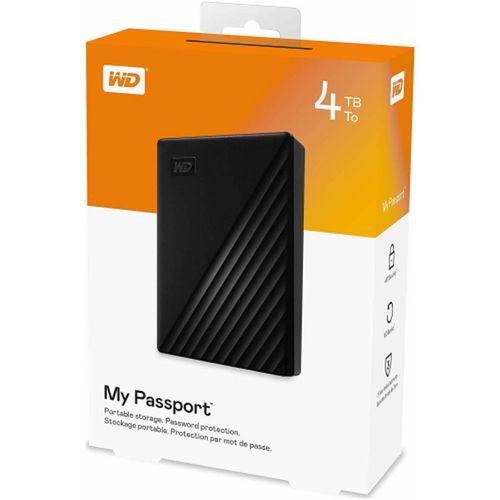WD WDBPKJ0040BBK-WESN, MyPassport 4TB 2,5’’ USB3.2, Taşınabilir, Harici HDD, Siyah, (Türkiye Distribütörü Garantili)