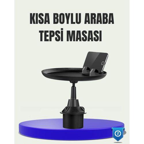 360° Döner Araç Bardaklık Tepsisi Geniş Yemek Alanlı Telefon Standlı