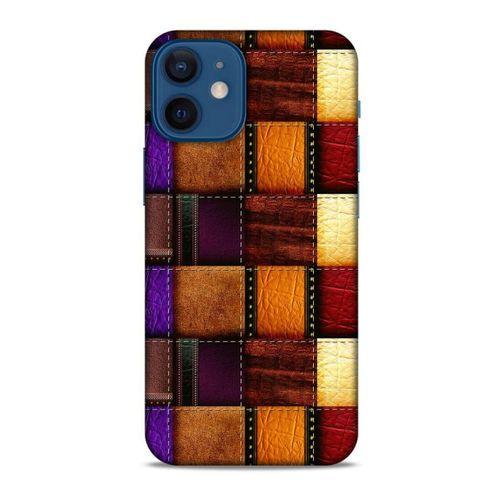 Apple iPhone 12 Mini Kılıf Patchwork (44) Tough Armor Kılıf Mor Kahve