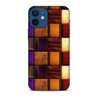 Apple iPhone 12 Mini Kılıf Patchwork (44) Tough Armor Kılıf Mor Kahve