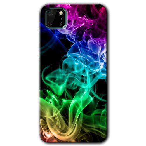 Huawei Y5P Kılıf HD Desen Baskılı Arka Kapak - Smoke Colorful + Kırılmaz Cam