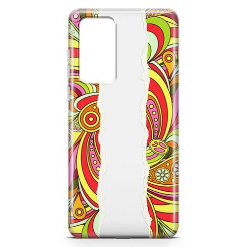 Huawei P40 Kılıf Şal Fular Arka Kapak Koruma Desenli Full Koruyucu