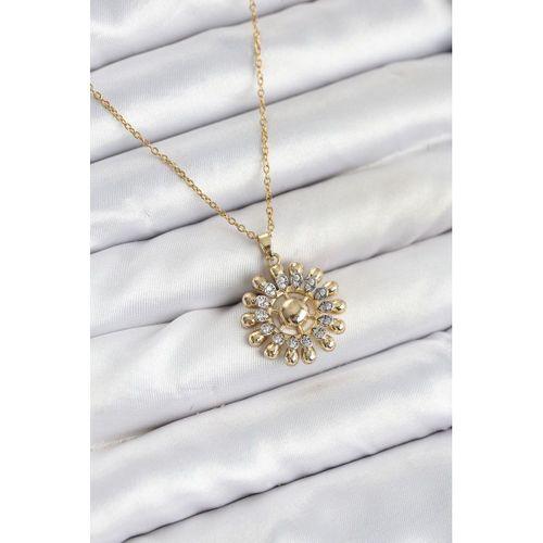 316L Çelik Zincir Gold Renk Güneş Model Kadın Kolye