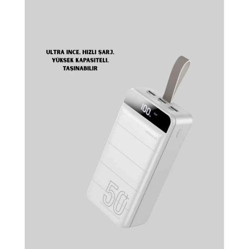 4 Cihazı Aynı Anda Şarj Edebilen Güçlü Powerbank 50000 Mah
