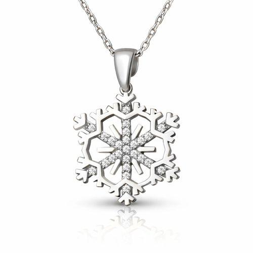 Gümüş Kar Tanesi Kadın Kolye