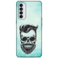 Lopard Oppo Reno 4 Pro Uyumlu Kılıf Tattoo's (25) Antişok Kapak Mustache