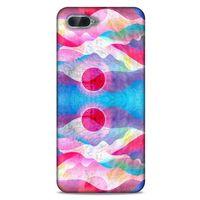 Oppo Rx17 Neo Kılıf Pastel Renkler (20) Koruyucu Kılıf Fuşya Mavi