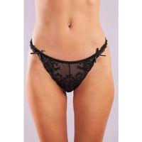 Giselle Mini String, Kadın Güpürlü Saten Siyah String Külot