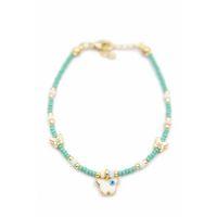 Kelebek Boncuk Bileklik - Açık Yeşil