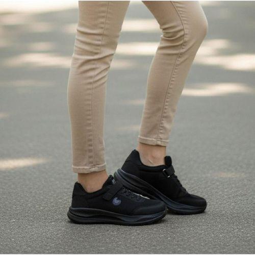 Black Sea 621 Siyah Cırtlı Bağacaklı Fuspetli Bayan Spor Ayakkabı