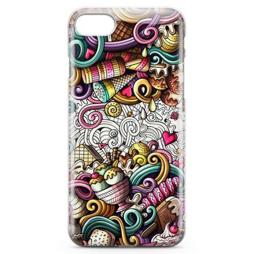 Apple iPhone 8 Kılıf Dondurma Doodle Arka Kapak Koruma Desenli Full Koruyucu