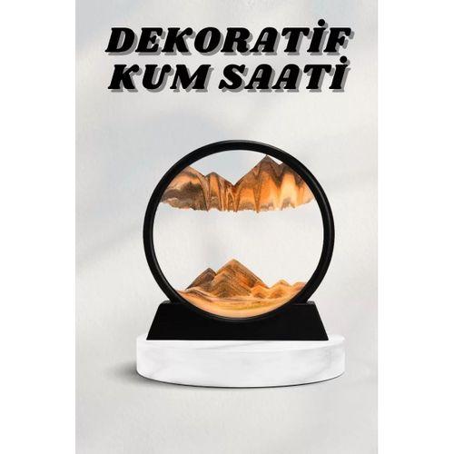 7 Inç Mavi Orta Boy Dekoratif Yuvarlak Şık Kum Tablosu Modern Dekoratif Süs