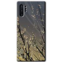 MRCİLETİSİM MRCİLETİSİM Samsung Galaxy Note 10 Plus Kılıf HD Desen Baskılı Arka Kapak + Temperli Cam - Branches Flowers