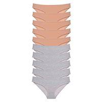 10 Adet Süper Eko Set Likralı Kadın Slip Külot Ten Gri