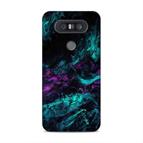 LG Q60 Kılıf Dagilmis Murekkep Arka Kapak Silikon Koruma Full Koruyucu