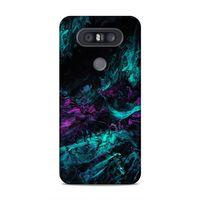 LG Q60 Kılıf Dagilmis Murekkep Arka Kapak Silikon Koruma Full Koruyucu