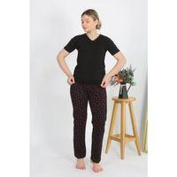 Kadın Kısa Kol Pamuk Penye Pijama Takım Siyah