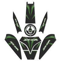 SEVGENT Kawasaki Zx10R Uyumlu Siyah Yeşil Tank Pad Set