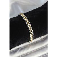 316L Çelik Gold ve Gümüş Renk 7 mm Kalınlık Erkek Bileklik