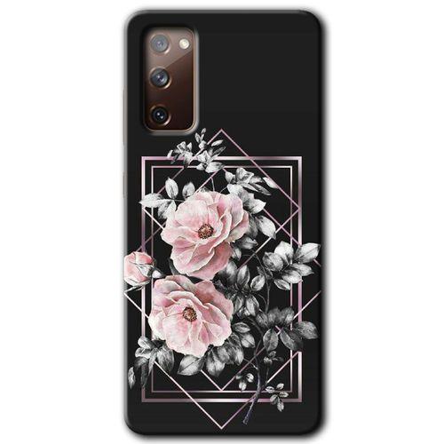 Samsung Galaxy S20 FE Kılıf Baskılı Kapak - Retro Çiçek 1 +Tam Ekran Koruyucu