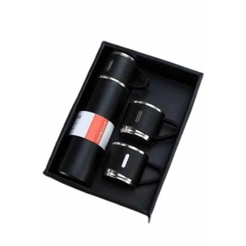 Termos Seti Paslanmaz Çelik 3 Bardaklı Vakumlu Termos Set 500 Ml 12 Saate Kadar Isı Koruma