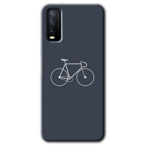 MRCİLETİSİM Vivo Y20s Kılıf HD Desen Baskılı Arka Kapak + Temperli Cam - Bike