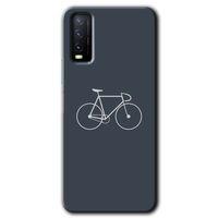 MRCİLETİSİM Vivo Y20s Kılıf HD Desen Baskılı Arka Kapak + Temperli Cam - Bike