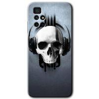 Potkal Hediye Fabrikası Xiaomi Redmi 10 Kılıf HD Desen Baskılı Arka Kapak - Müzik Kurukafa