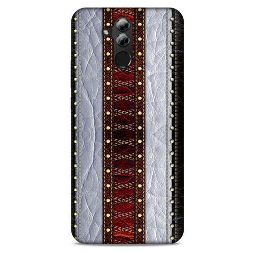 Huawei Mate 20 Lite Kılıf Patchwork (11) Tam Koruma Siyah Gri