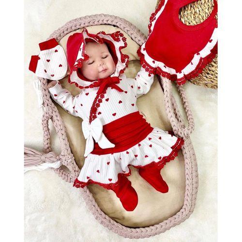 Kalp Desenli Dantel İşlemeli Hastane Çıkışı