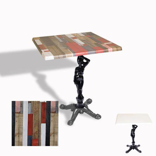 Dockers Çipa 1003 Döküm Ayak Kare Masa 60X60 cm - (Werzalit, Wermodin ve Allzalit Tabla) - Redwood