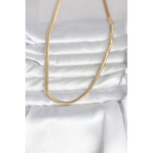 CM 14K Gold Renk Yassı Yılan Zincir Model 45 cm Kadın Kolye