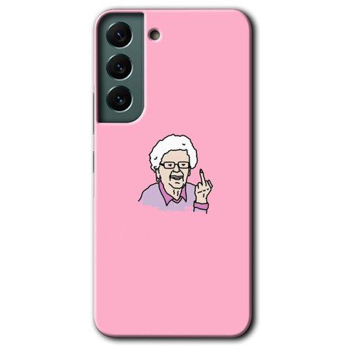 Potkal Hediye Fabrikası Samsung Galaxy S22 HD Baskılı Kılıf + 9D Tam Ekran Koruyucu - Bad Grandmother