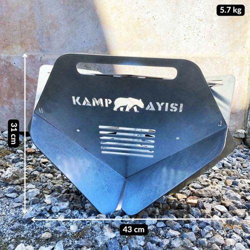 Kamp Ayısı® CampyTri Grill Max™: Katlanabilir Izgara Mangal - 2mm Galvaniz Çelik, Taşıma Çantalı Özel Tasarım